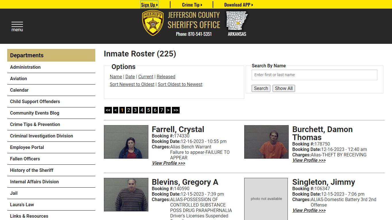 Inmate Roster (247) - Jefferson County Sheriff AR